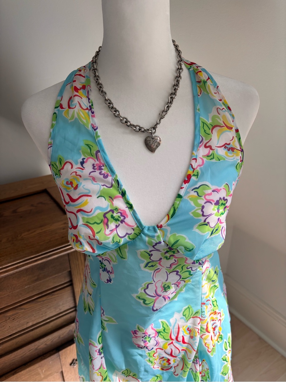 Y2K Floral Halter Dress 💙 - Picture 3 of 7